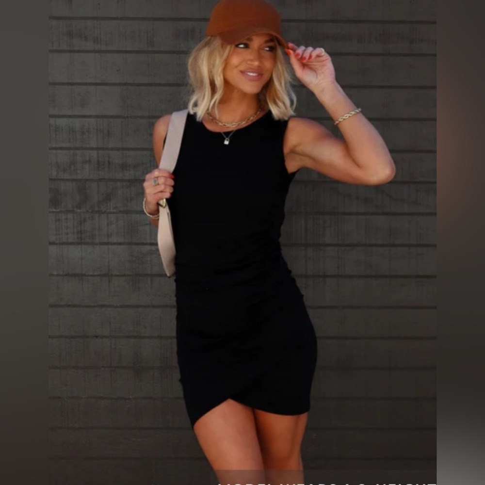 Vici Sleek Black Sleeveless Mini Dress